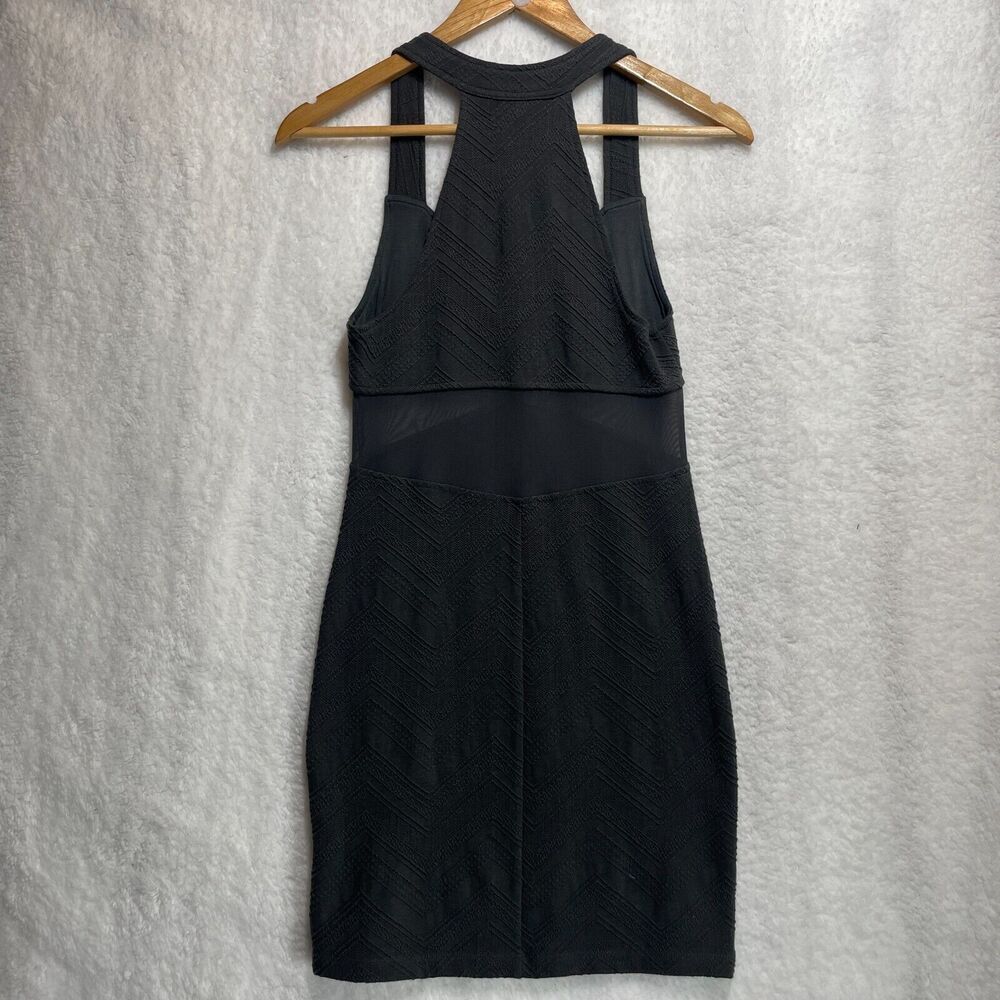Free People Women’s Chevron Textured Mesh Bodycon Dress Gray Size S Sleeveless - Picture 3 of 11